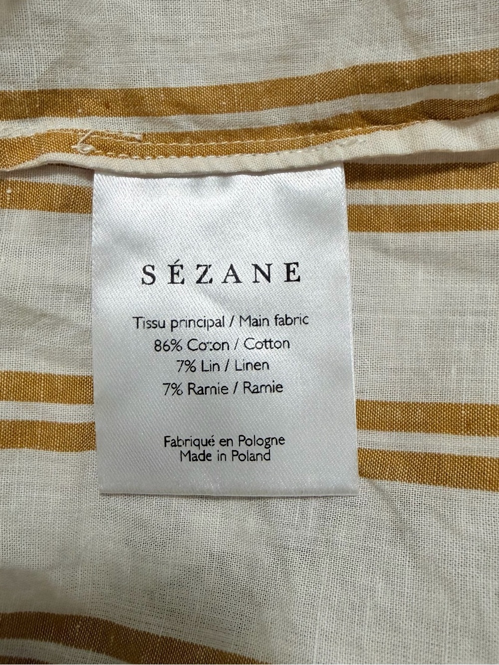 Sezane Rio Top Tie Shoulder Cream & Mustard size 44 - Picture 6 of 7